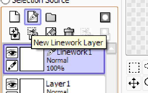 A screenshot of the Linework Layer in Easy Painter Tool Sai